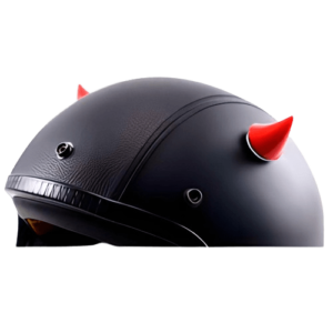 Casco con cachitos rojos